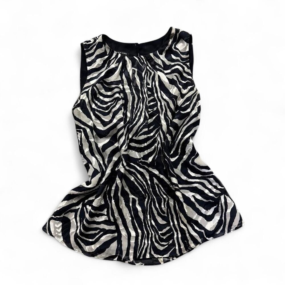 Jones New York Women's Silk Blend Zebra Print Sleeveless Top